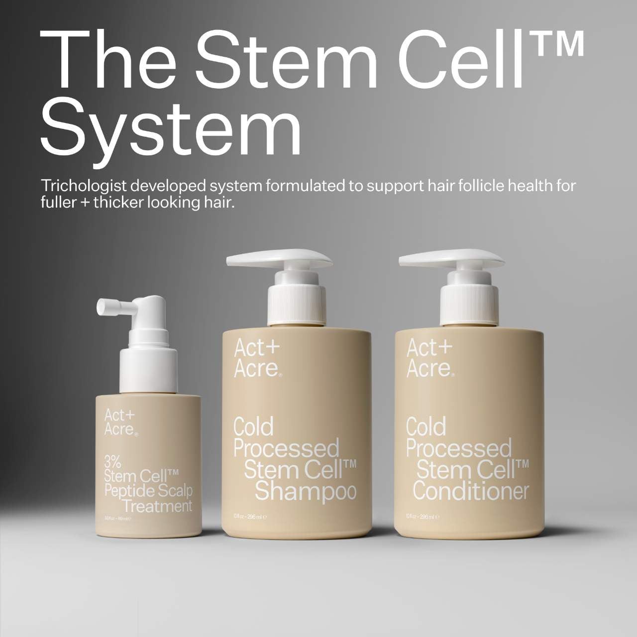 slide 5 of 9, Act+Acre Stem Cell Shampoo For Thicker+ Fuller-Looking Hair 10 oz, 10 oz