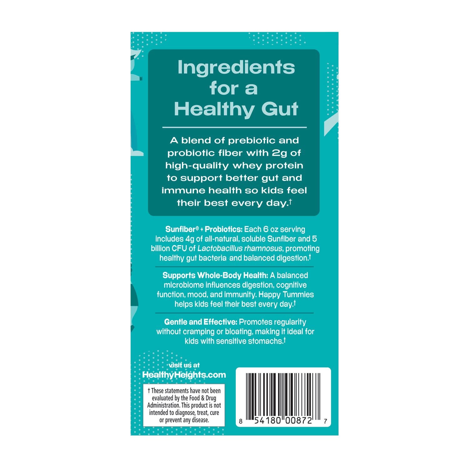 slide 2 of 3, Natural Solutions Healthy Heights® Happy Tummies Kids Probiotic & Prebiotic + Sunfiber® For Kids, 15 Ct, 15 ct