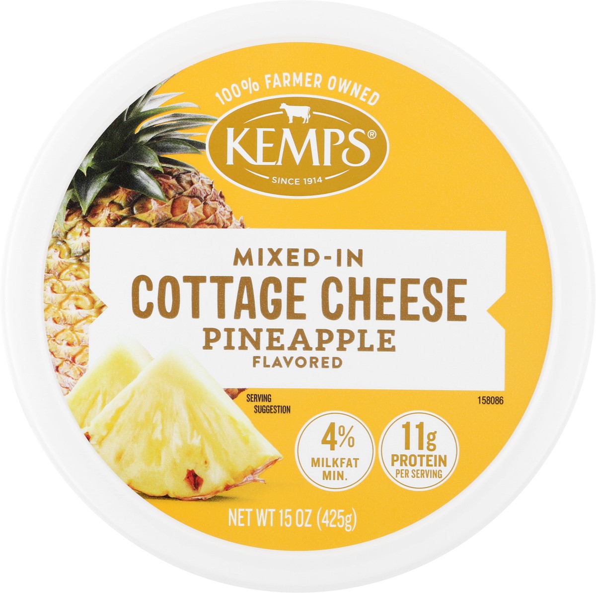 slide 4 of 9, Kemps Pineapple Cottage Cheese - 15 Oz, 15 oz