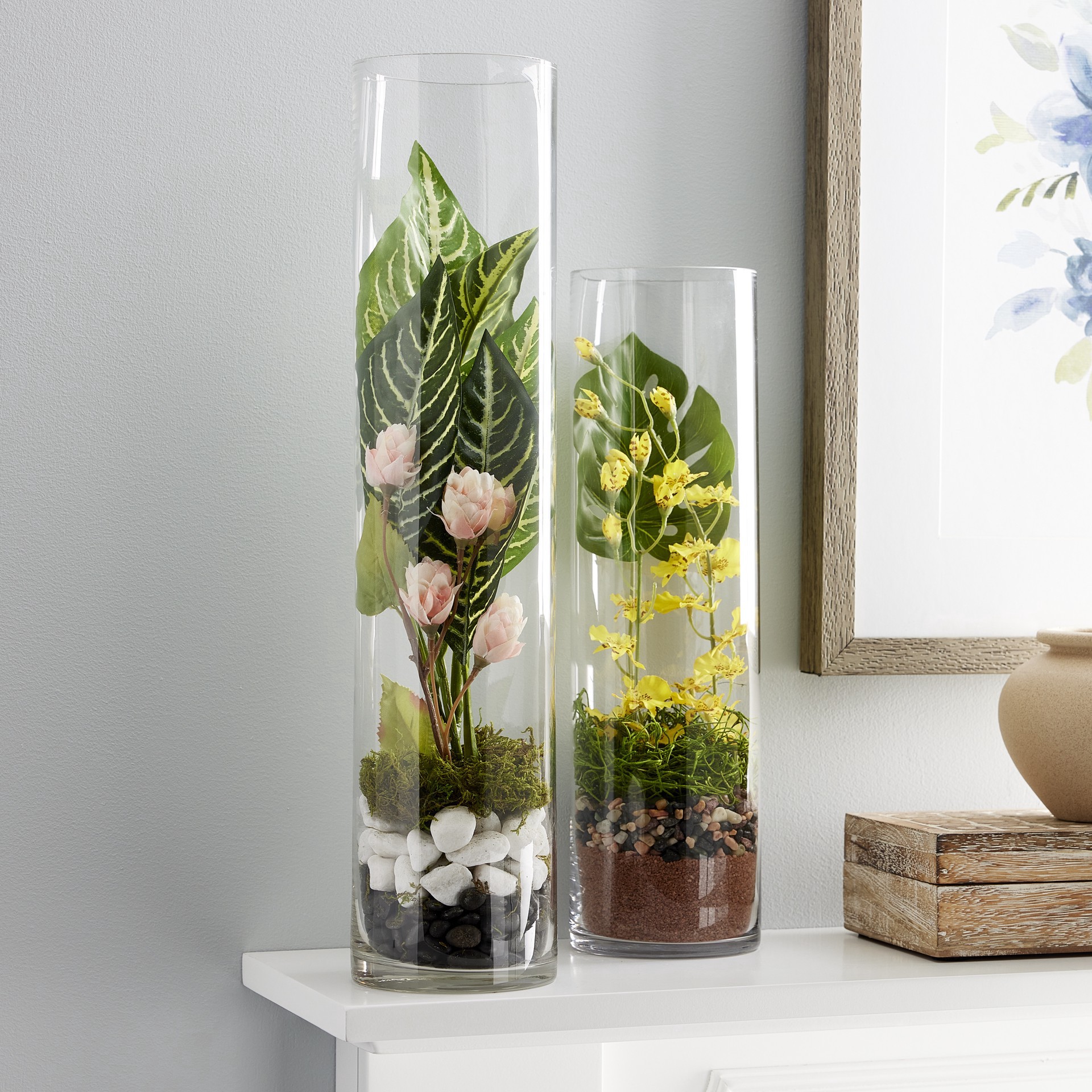 slide 2 of 2, 18" Clear Glass Cylinder Vase By Ashland, 4 in x 4 in x 18 in