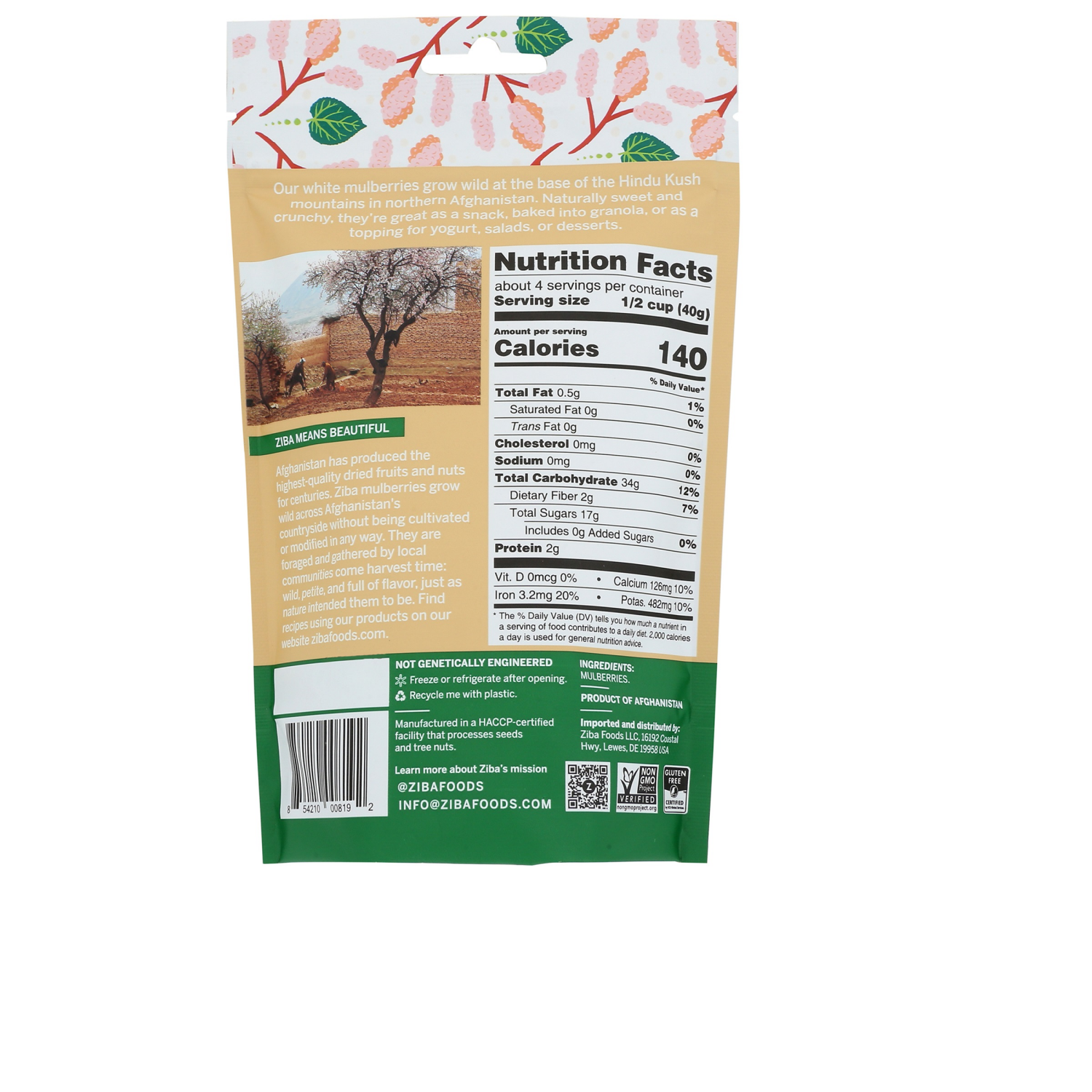 slide 2 of 2, Ziba White Mulberries, 5.3 oz