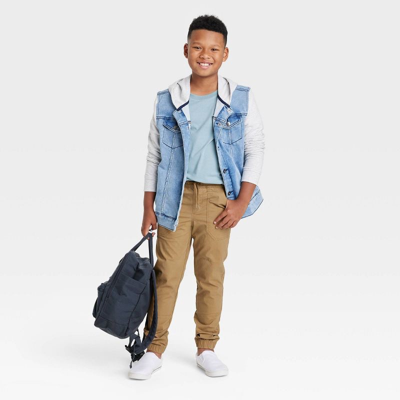 slide 3 of 3, Boys' Skinny Fit Ripstop Pull-On Jogger Pants - art class™ Dark Khaki 8: Cotton Spandex, Elastic Waist, 1 ct