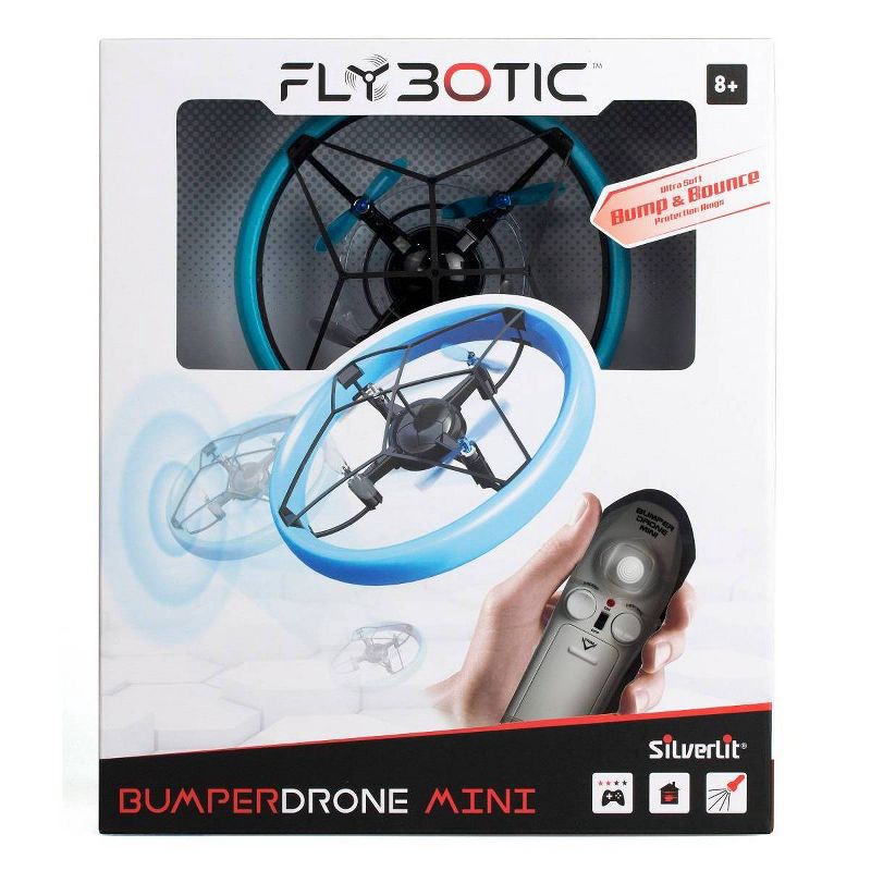 slide 2 of 4, Flybotic Bumper Drone Mini: Silverlit, Rechargeable Outdoor Starter Drone, Remote Controlled, USB Connection, Beginner Level, 1 ct