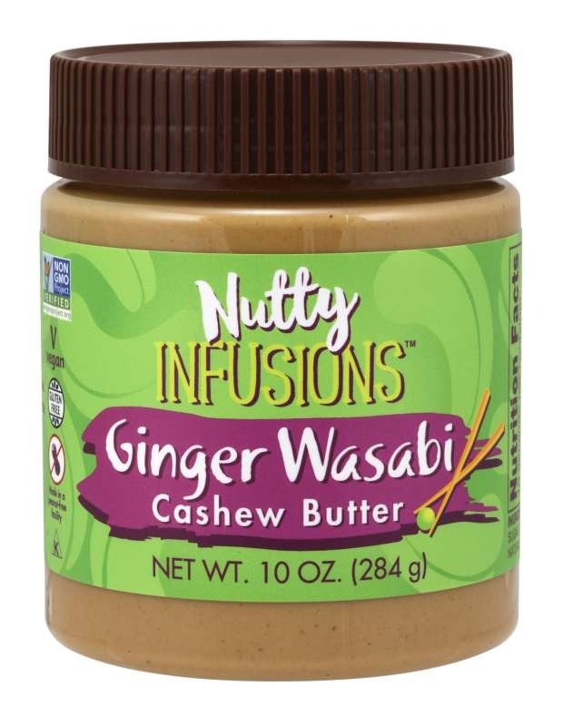 slide 1 of 1, NOW Foods Nutty Infusions Cashew Butter, Ginger Wasabi, 10 oz