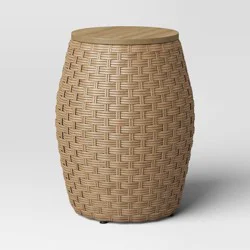Natural Wicker Round Storage Accent Table - Threshold™