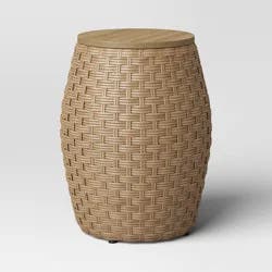 Natural Wicker Round Storage Accent Table - Threshold™