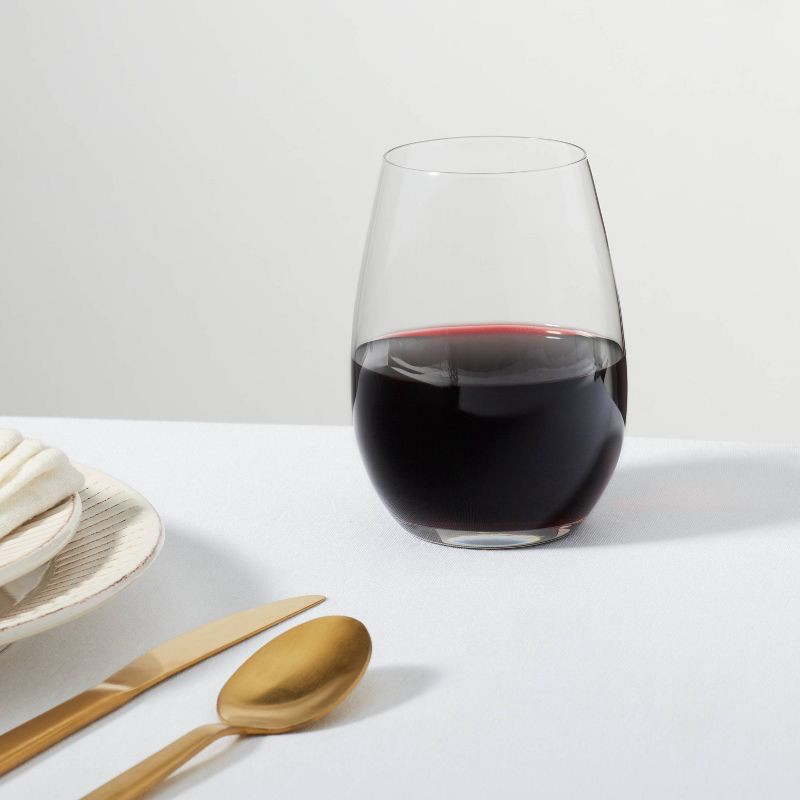 slide 2 of 3, 4pk Geneva Crystal 19.7oz Wine Glasses Red - Threshold Signature™, 4 ct, 19.7 oz