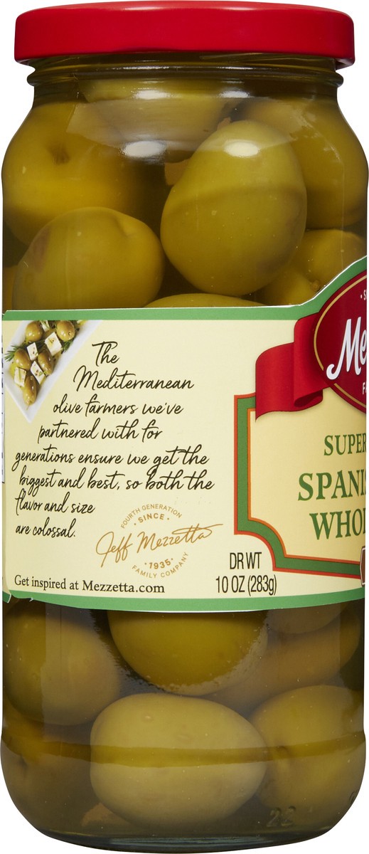 slide 8 of 11, Mezzetta Super Colossal Spanish Queen Whole Olives, 10 oz Dr. Wt., 10 oz