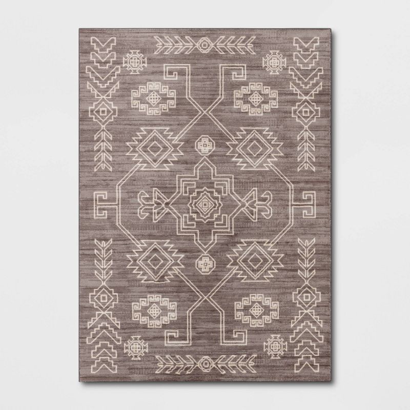 slide 1 of 3, 5'x7' Washable Global Persian Style Area Rug Gray - Threshold™, 1 ct