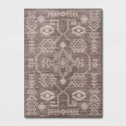 5&#x27;x7&#x27; Washable Global Persian Style Area Rug Gray - Threshold™