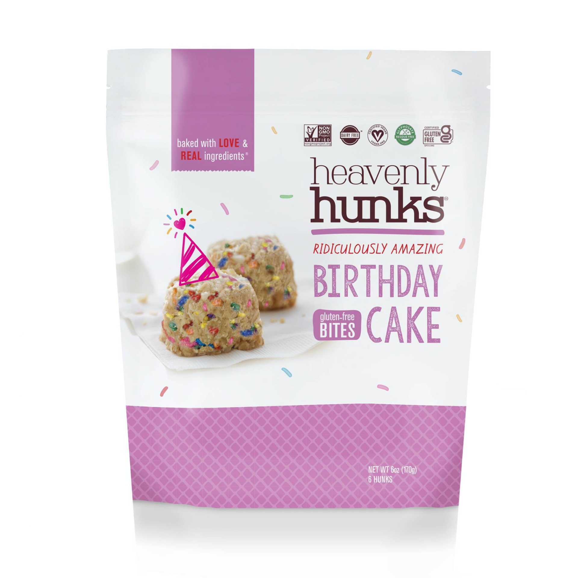 slide 1 of 7, Heavenly Hunks Birthday Cake Bites - 6oz, 6 oz