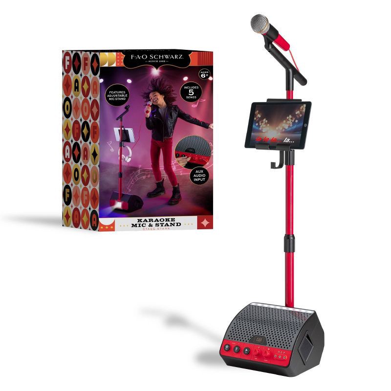 slide 1 of 7, FAO Schwarz Microphone with Stand and Tablet Holder, 1 ct