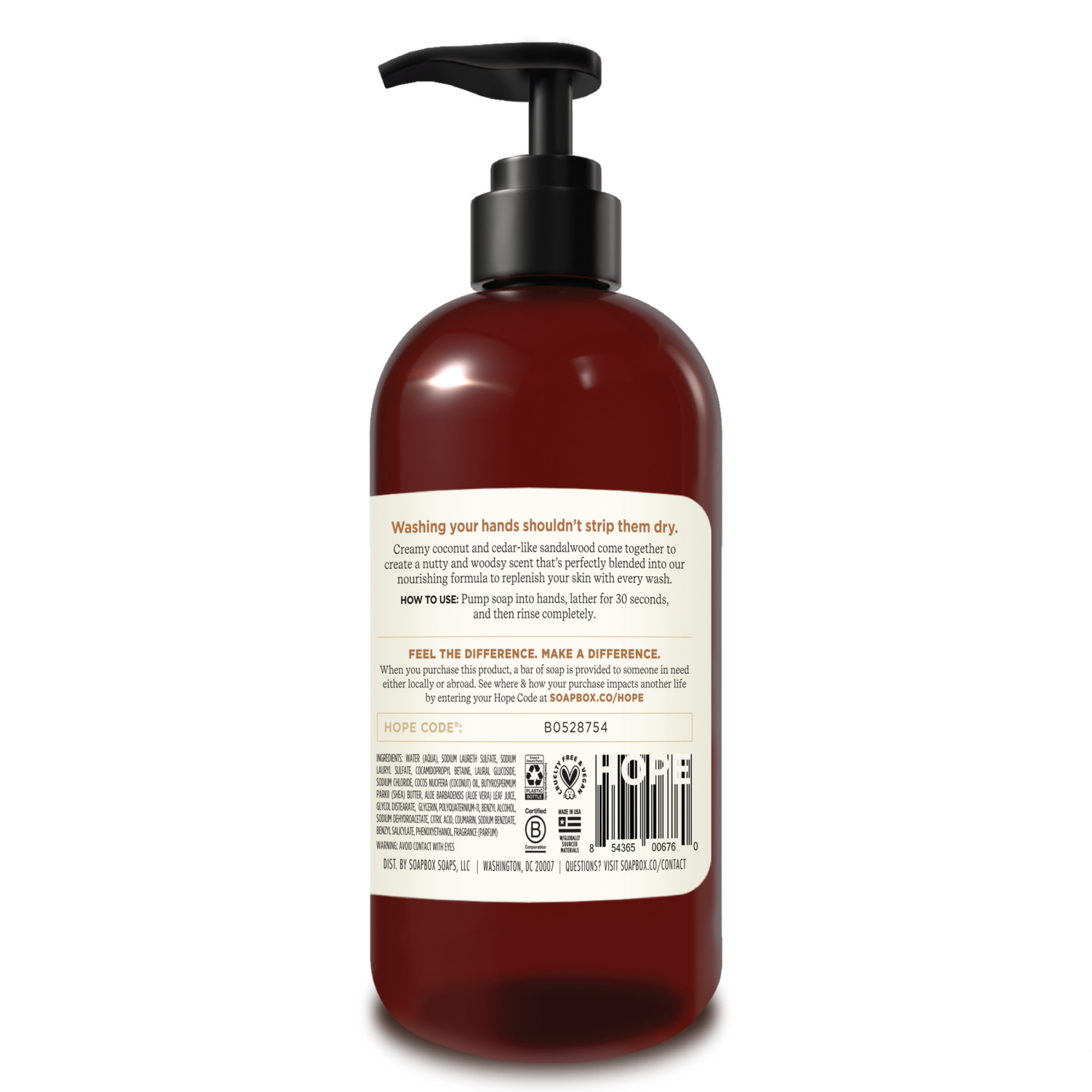 slide 2 of 2, SOAPBOX Coconut Milk & Sandalwood Deep Moisture Liquid Hand Soap, 12 oz, 12 oz