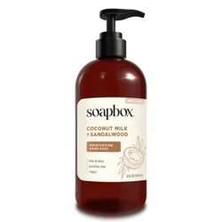 SOAPBOX Coconut Milk & Sandalwood Deep Moisture Liquid Hand Soap, 12 oz