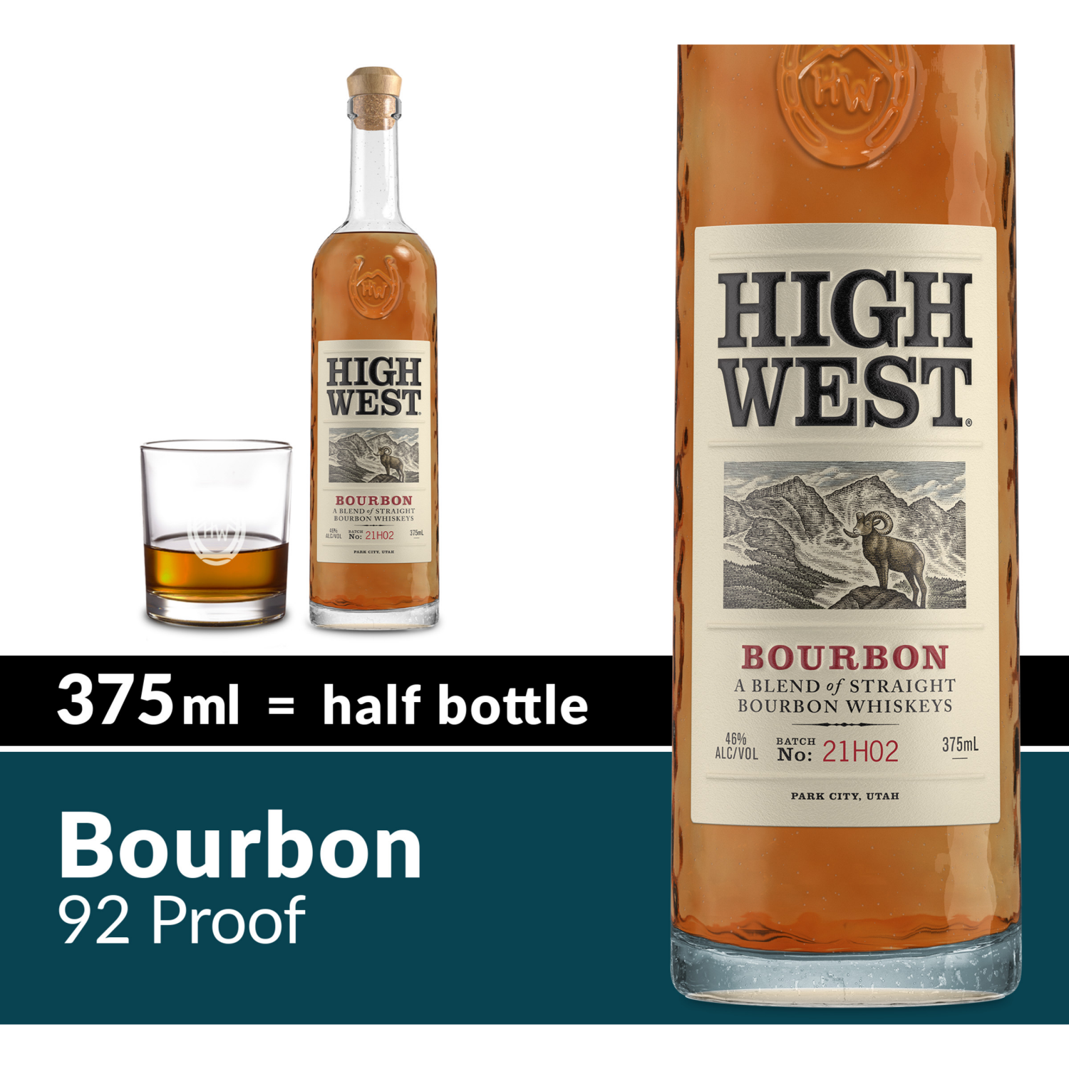 slide 5 of 5, High West Bourbon Whiskey, 375 mL Bottle, 92 Proof, 375 ml