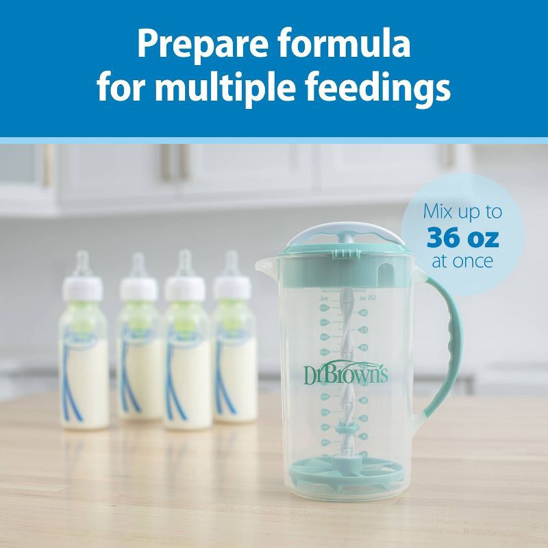 slide 4 of 9, Dr. Brown's Baby Formula Mixing Pitcher with Locking Lid & No Drip Spout - 32oz - Black, 32 oz