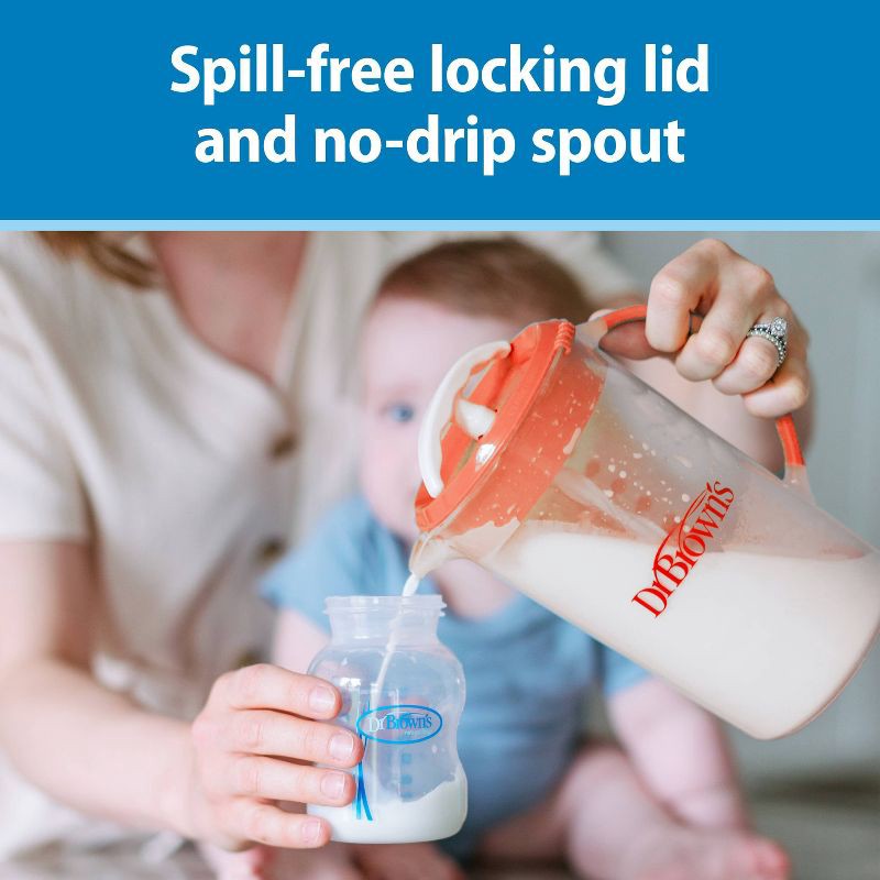 slide 6 of 9, Dr. Brown's Baby Formula Mixing Pitcher with Locking Lid & No Drip Spout - 32oz - Black, 32 oz
