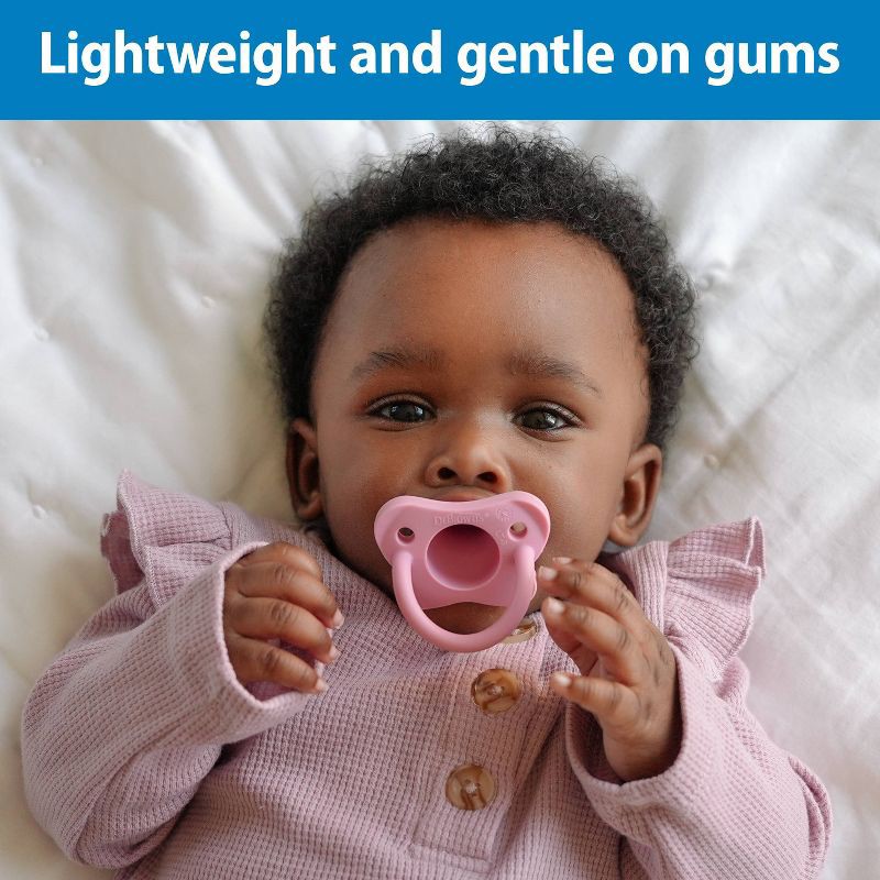 slide 3 of 15, Dr. Brown's HappyPaci One-Piece 100% Silicone Pacifier - 0-6 Months - 3pk - White/Pink/Light Pink, 3 ct