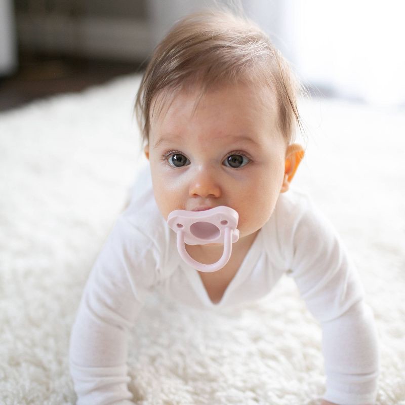 slide 12 of 15, Dr. Brown's HappyPaci One-Piece 100% Silicone Pacifier - 0-6 Months - 3pk - White/Pink/Light Pink, 3 ct