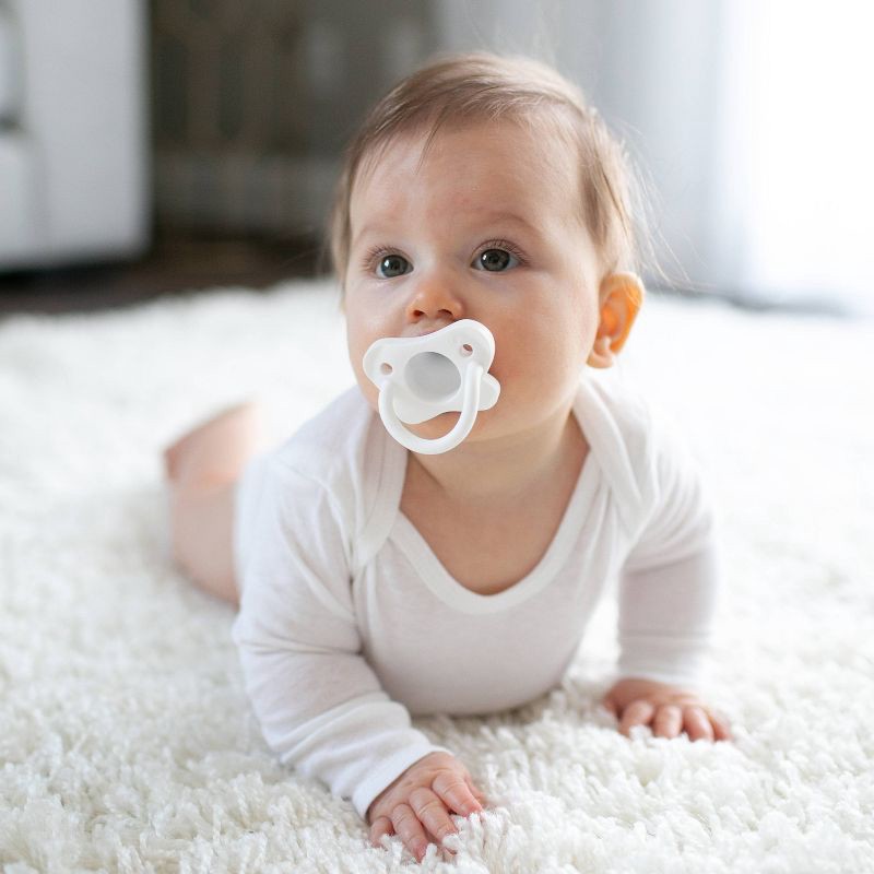 slide 8 of 15, Dr. Brown's HappyPaci One-Piece 100% Silicone Pacifier - 0-6 Months - 3pk - White/Pink/Light Pink, 3 ct