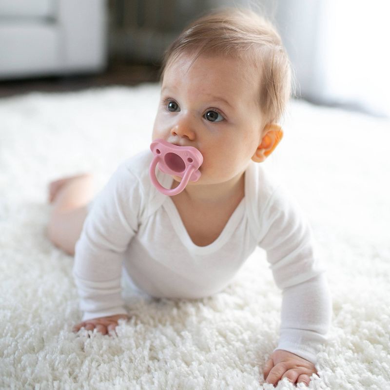 slide 9 of 15, Dr. Brown's HappyPaci One-Piece 100% Silicone Pacifier - 0-6 Months - 3pk - White/Pink/Light Pink, 3 ct