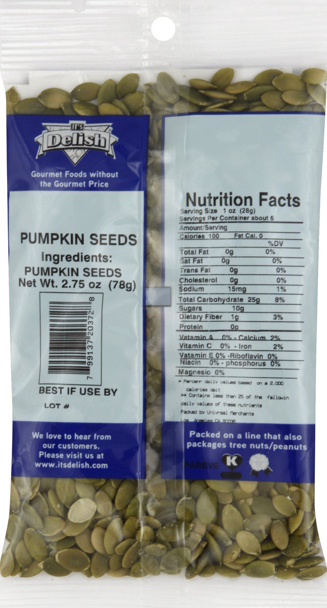 slide 2 of 4, It's Delish Pumpkin Seeds 2.75 oz, 2.75 oz