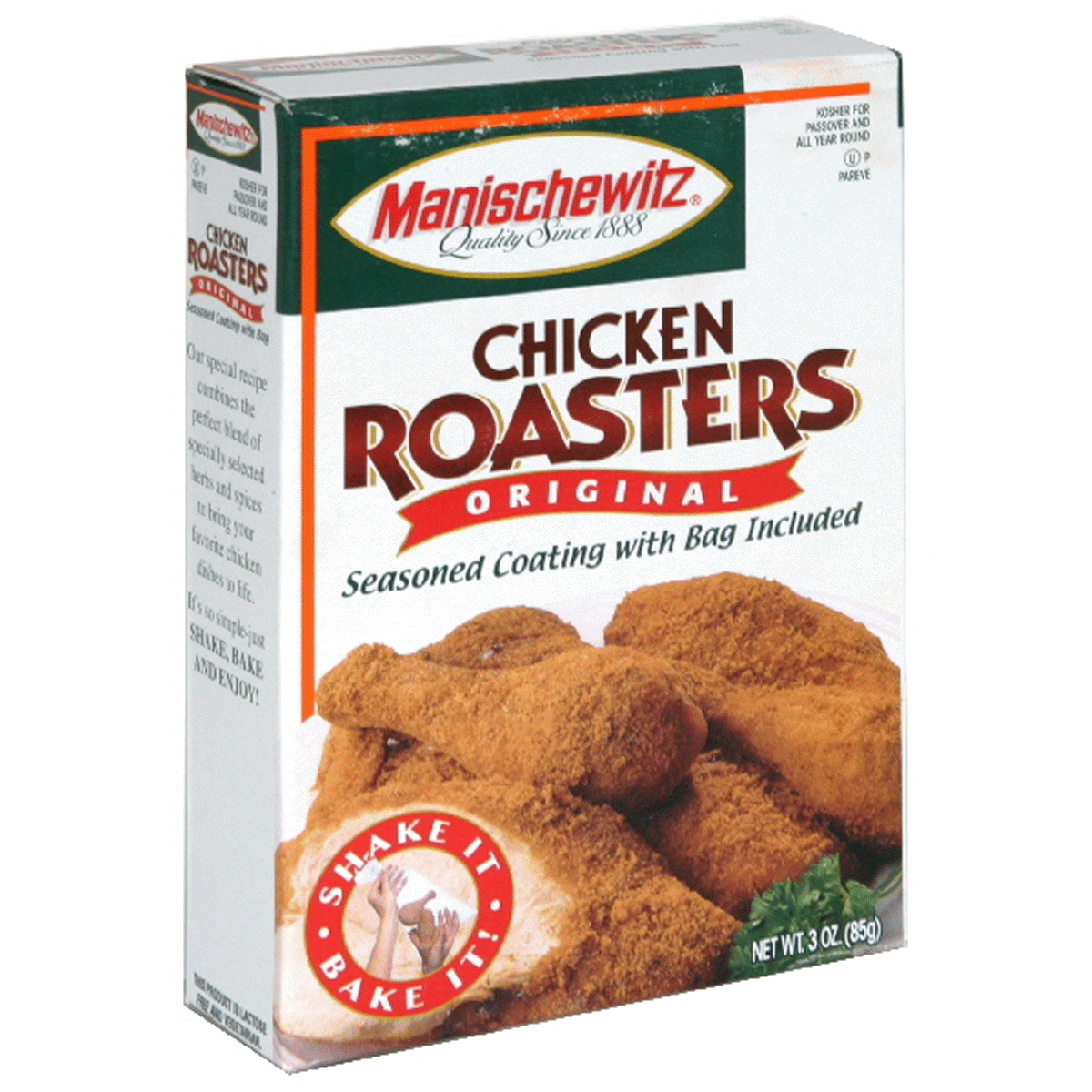 slide 1 of 1, Manischewitz Original Roasters For Chicken Seasoned Coating Mix, 3 oz