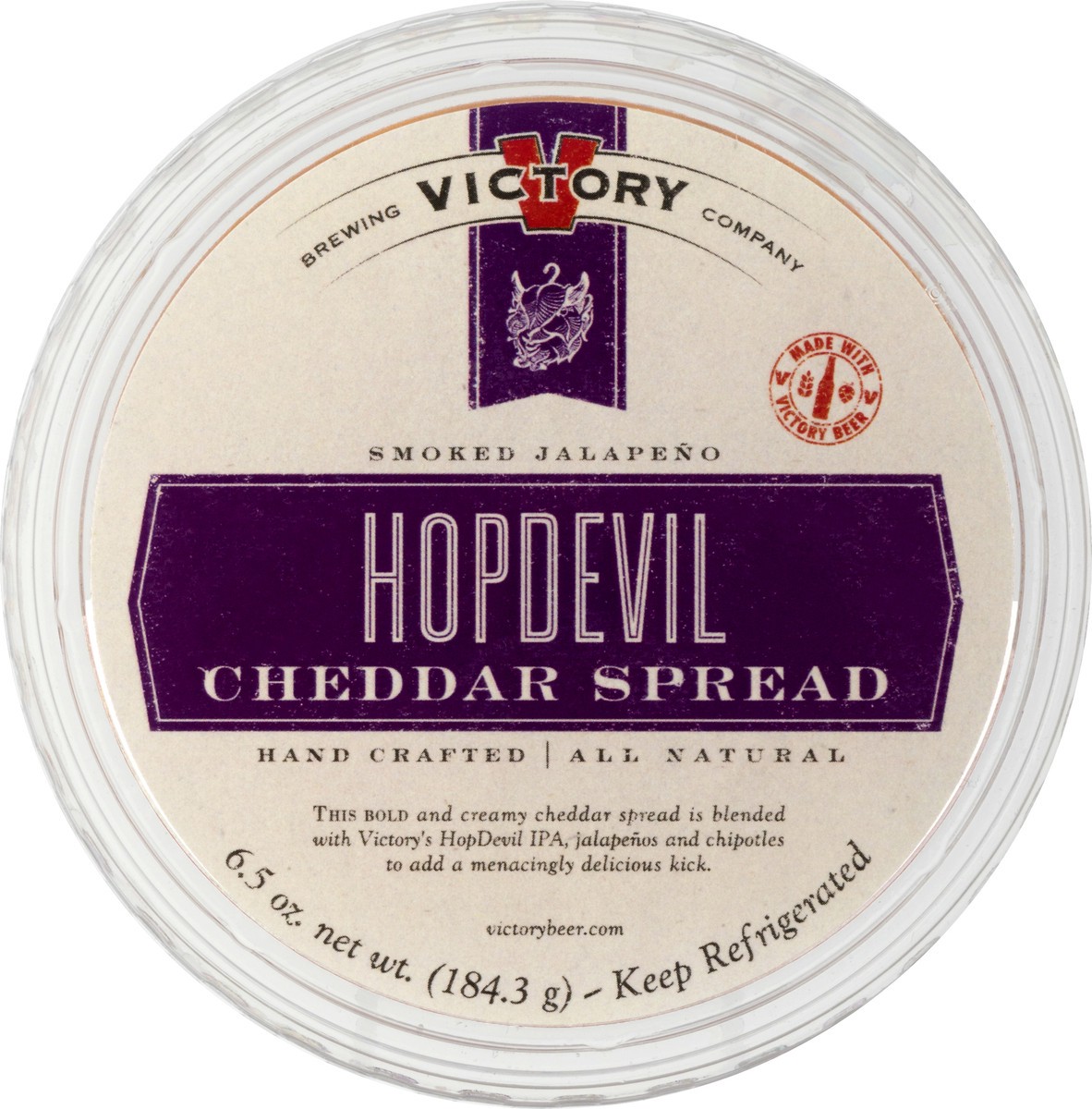 slide 4 of 8, Victory Brewing Company Hopdevil Cheddar Spread 6.5 oz, 6.5 oz