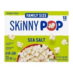 SkinnyPop Sea Salt Microwave Popcorn Multipack - 33.6oz/12ct
