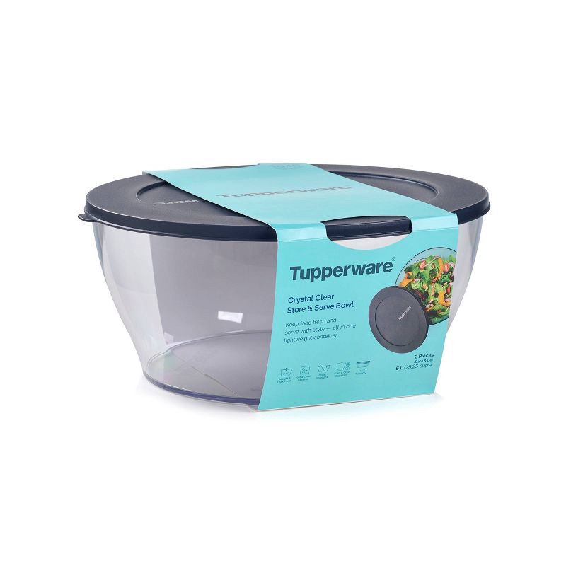 Tupperware 10 Cup Crystal Clear Serve Food Storage Container Clear