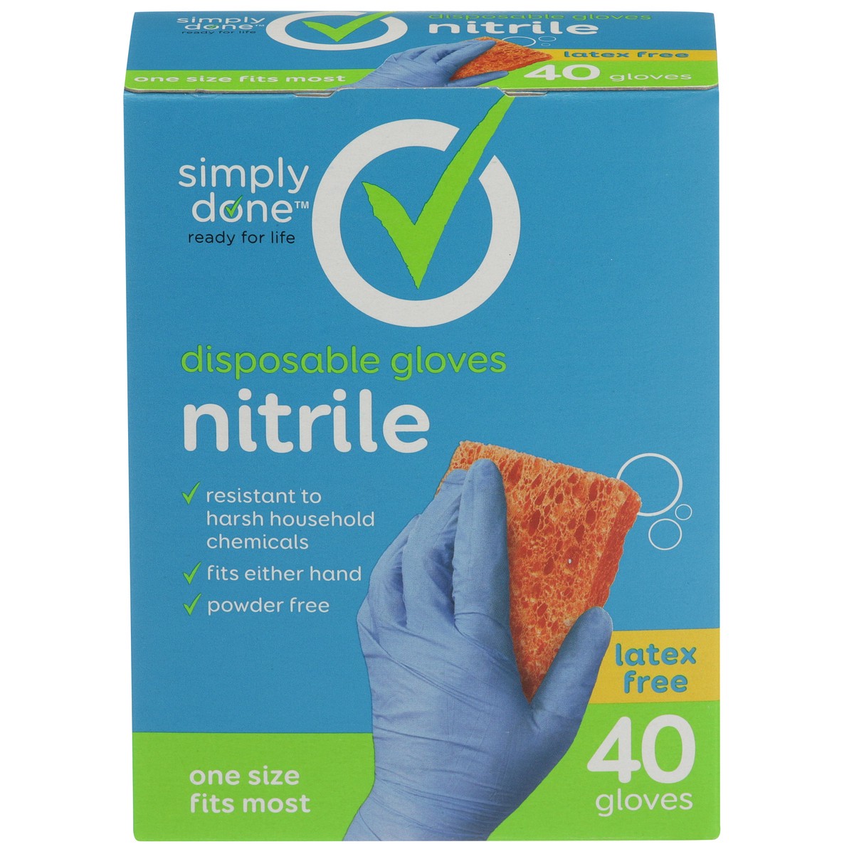 slide 1 of 8, Simply Done Disposable Nitrile Gloves, 40 ct