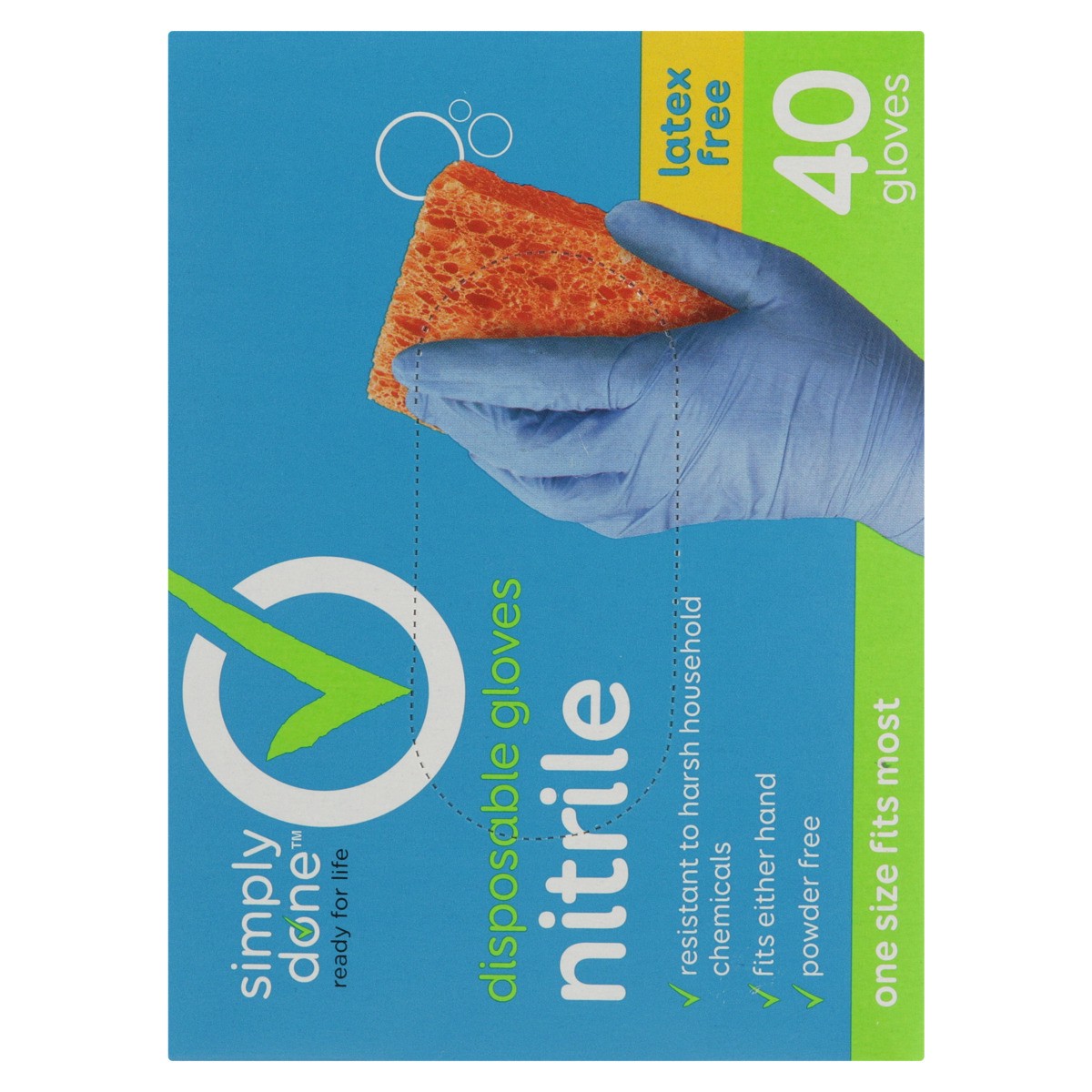 slide 2 of 8, Simply Done Disposable Nitrile Gloves, 40 ct