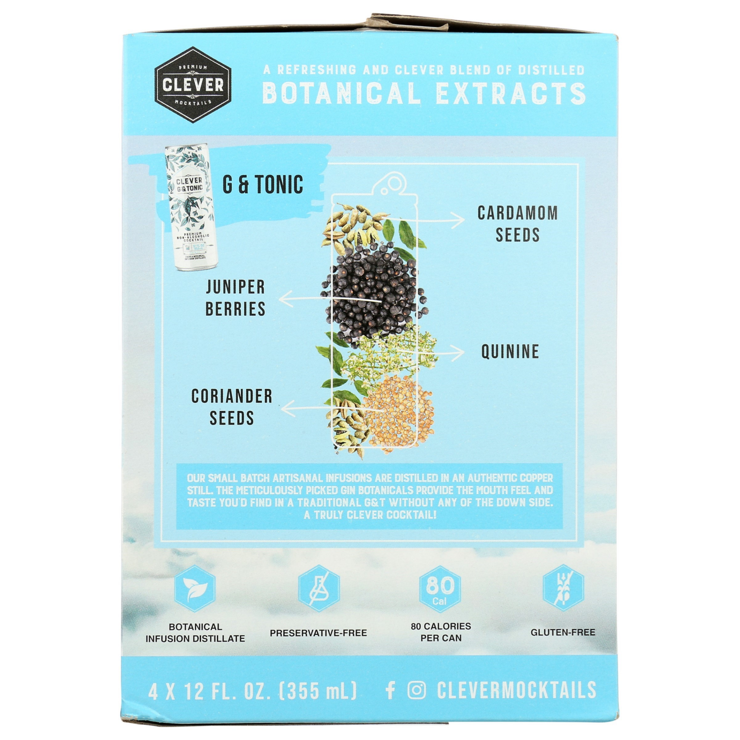 slide 2 of 4, Clever Mocktail-Gin&Tonic, 4 ct; 12 fl oz