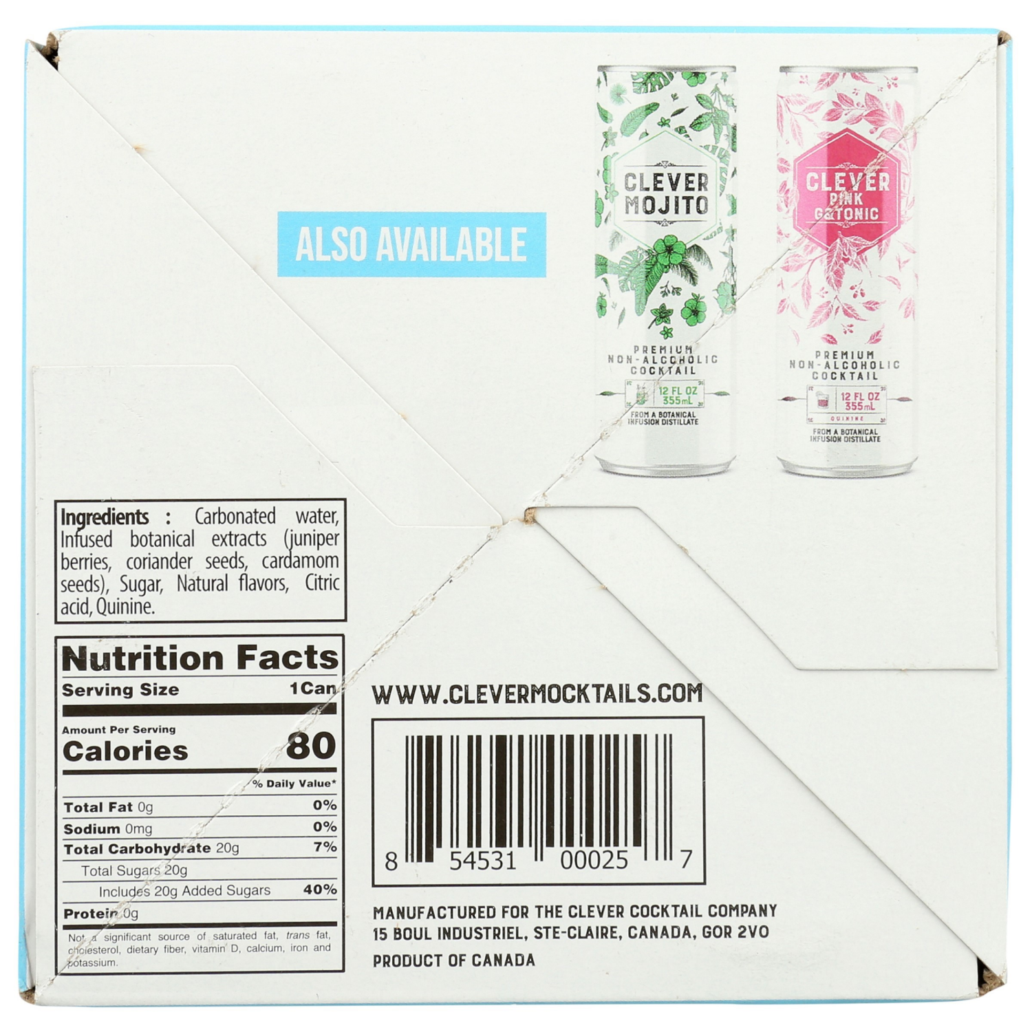 slide 3 of 4, Clever Mocktail-Gin&Tonic, 4 ct; 12 fl oz