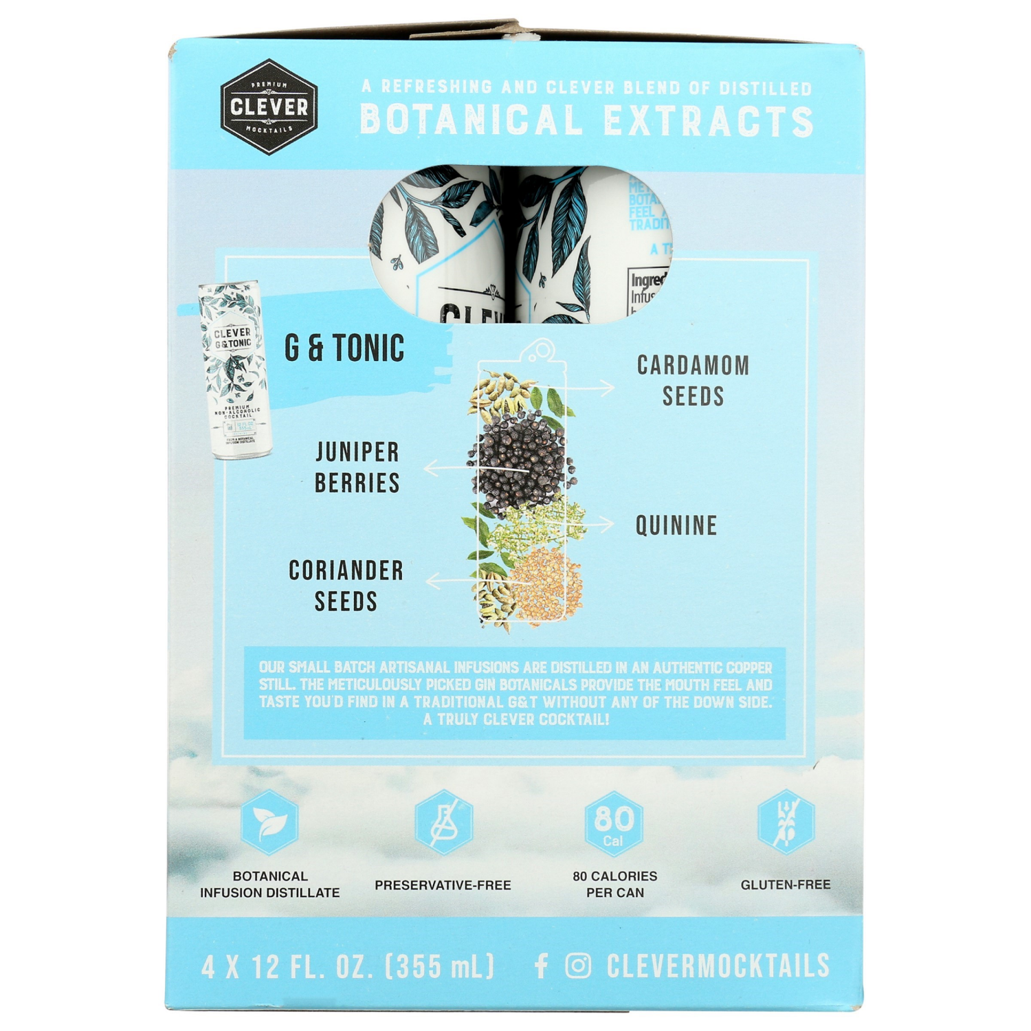 slide 4 of 4, Clever Mocktail-Gin&Tonic, 4 ct; 12 fl oz