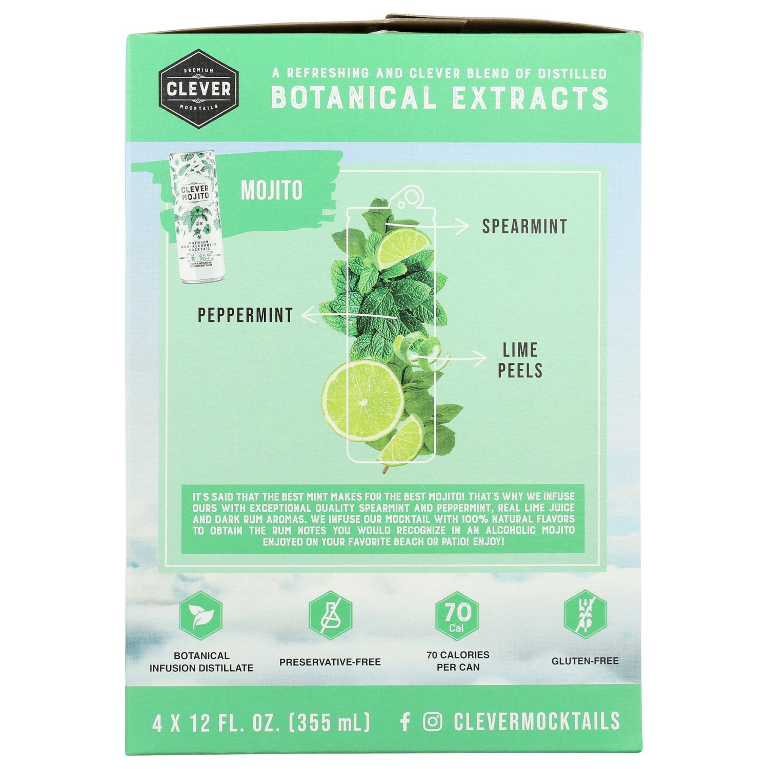 slide 4 of 4, Clever Non Alcoholic Mojito, 4 ct; 12 fl oz