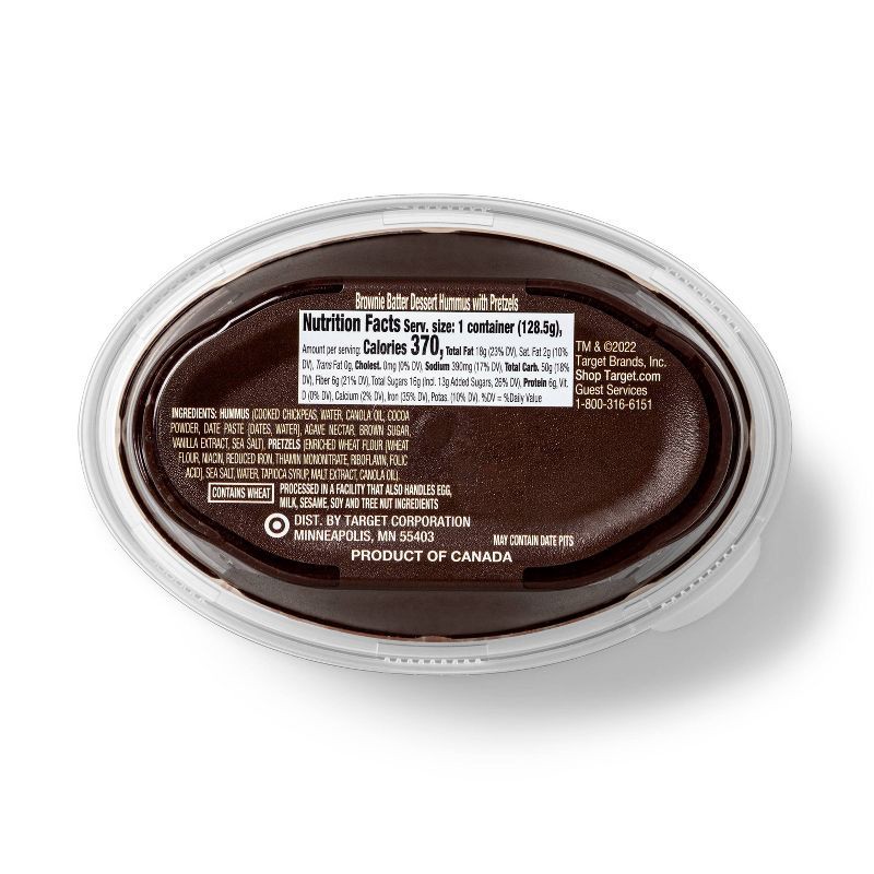 slide 3 of 3, Brownie Batter Dessert Hummus with Pretzels - 4.53oz - Good & Gather™, 4.53 oz