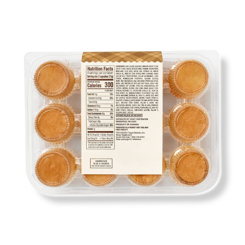 slide 3 of 3, Harvest Vanilla Mini Cupcakes - 10oz/12ct - Favorite Day™, 12 ct; 10 oz