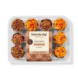 Harvest Chocolate Mini Cupcakes - 10oz/12ct - Favorite Day™