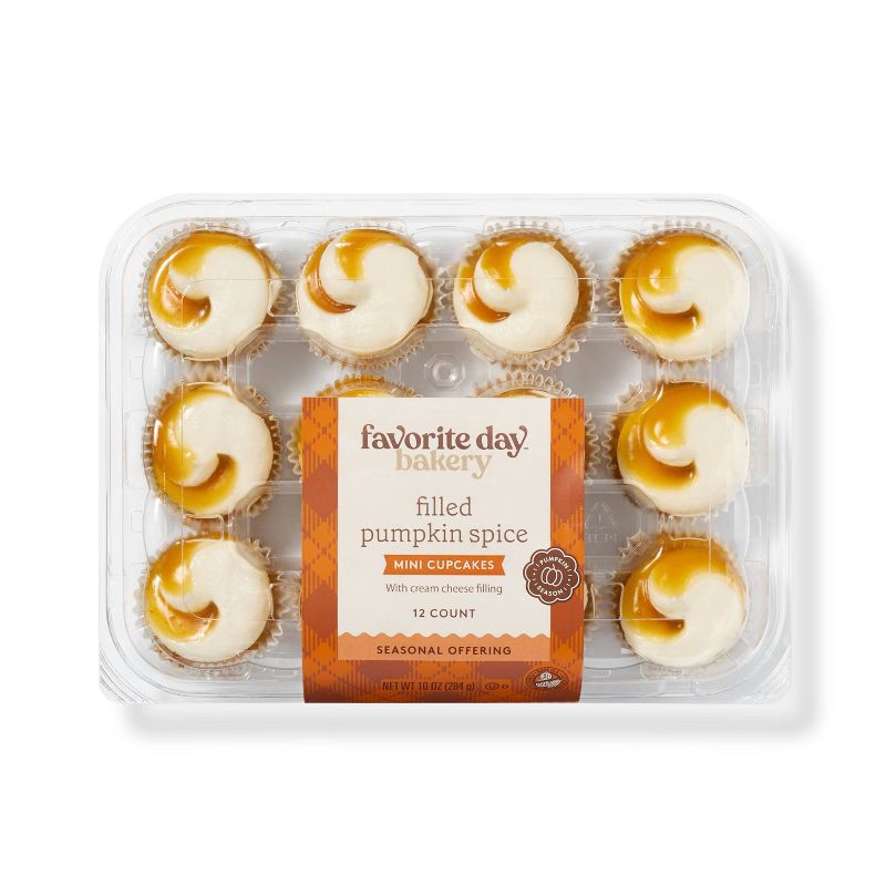 slide 1 of 3, Harvest Pumpkin Spice Mini Cupcakes - 10oz/12ct - Favorite Day™, 12 ct; 10 oz