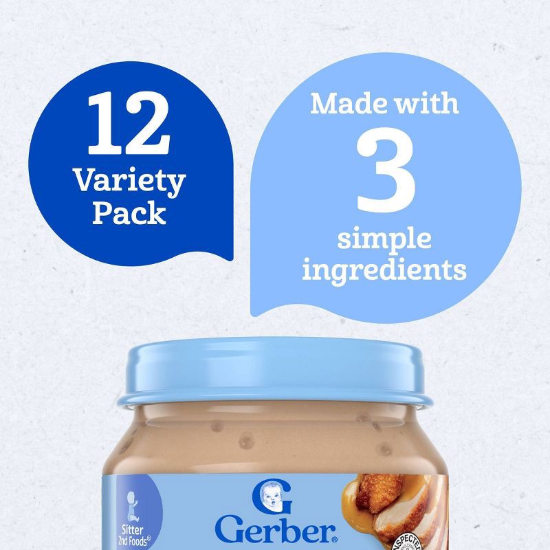 slide 5 of 10, Gerber Baby Food Stage 2 Meats Variety Pack Puree Jars - 30oz/12pk, 12 ct; 30 oz