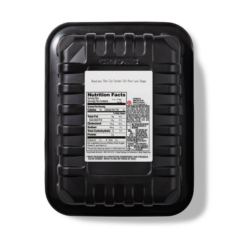 slide 3 of 3, Fresh Boneless Thin Cut Pork Chop - price per lb - Good & Gather™, per lb