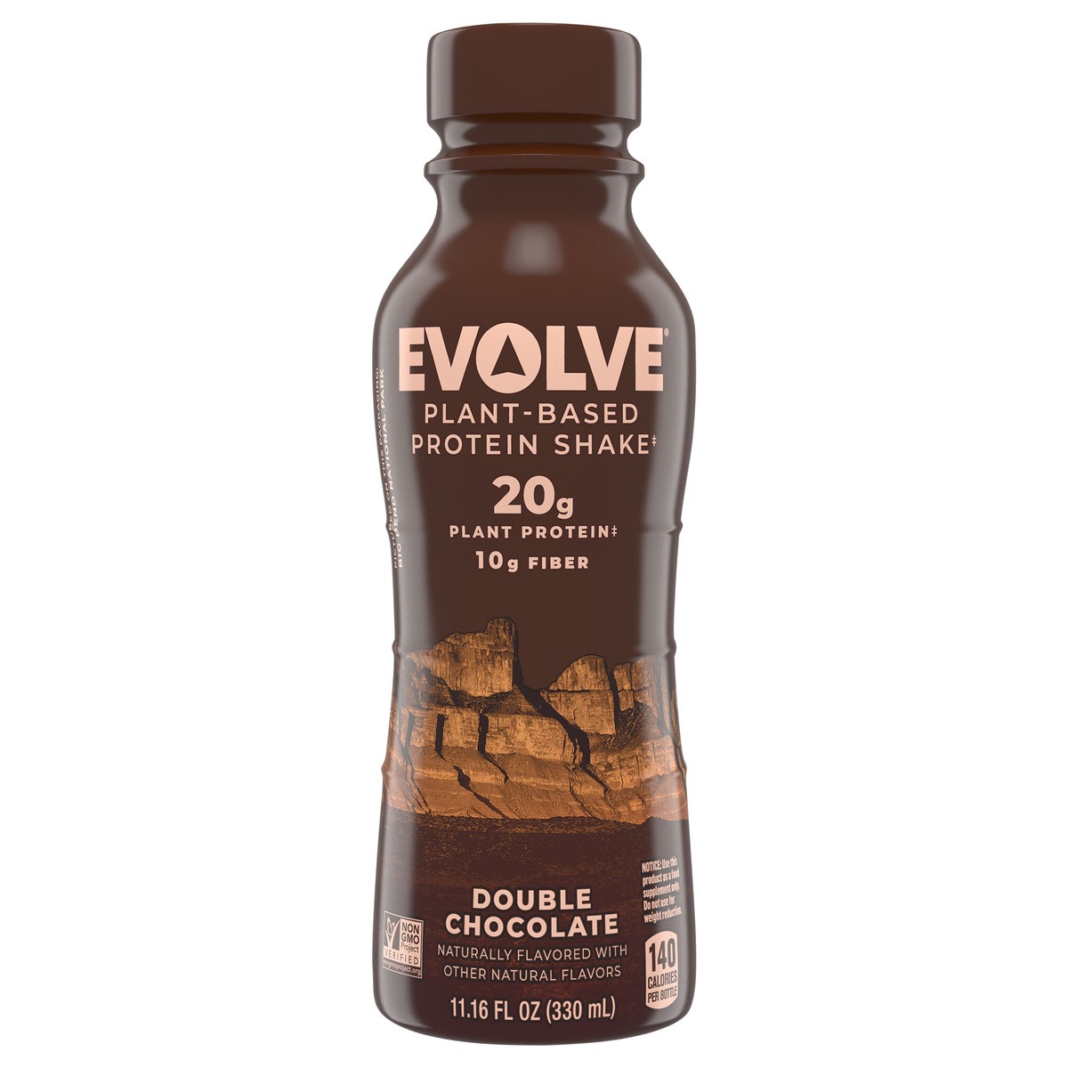 slide 1 of 7, Evolve Plant Based Protein Shake Double Chocolate 11.16 Fl Oz Bottle, 11 fl oz