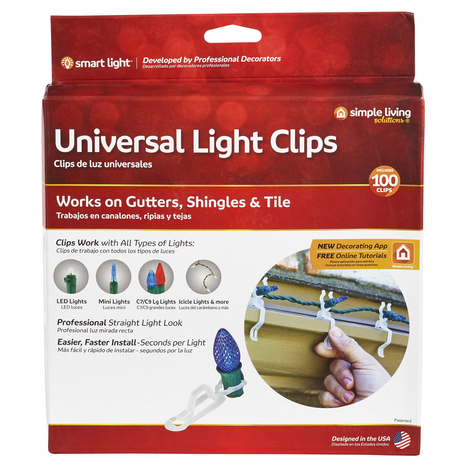 slide 1 of 1, Simple Living Innovations Universal Light Clips, 100 ct