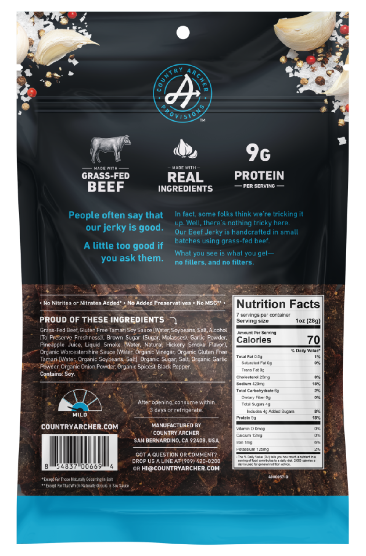 slide 2 of 2, Country Archer Original Beef Jerky Family Size - 7 oz, 7 oz