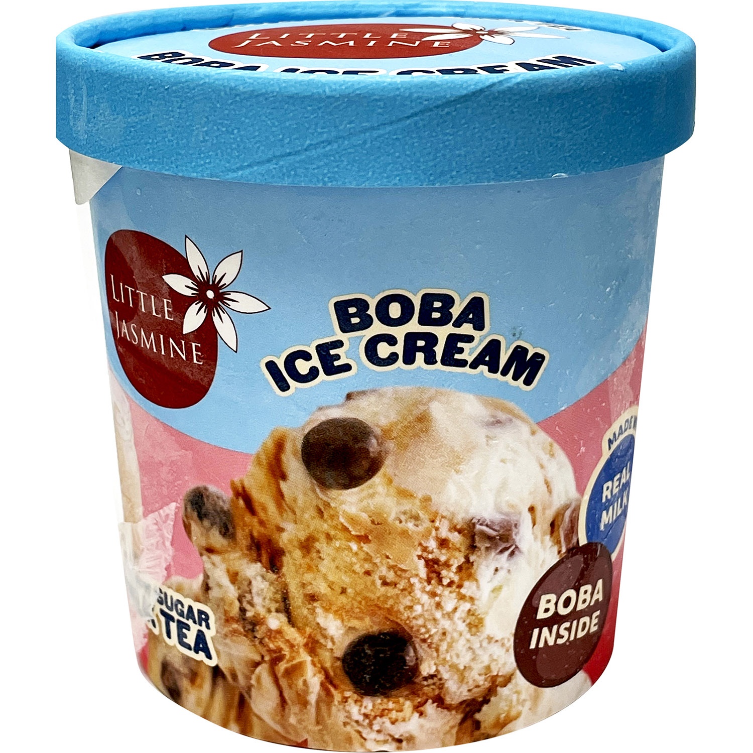 slide 1 of 1, L Jasmine Ice Crm Brown Sugar Boba, 16 fl oz