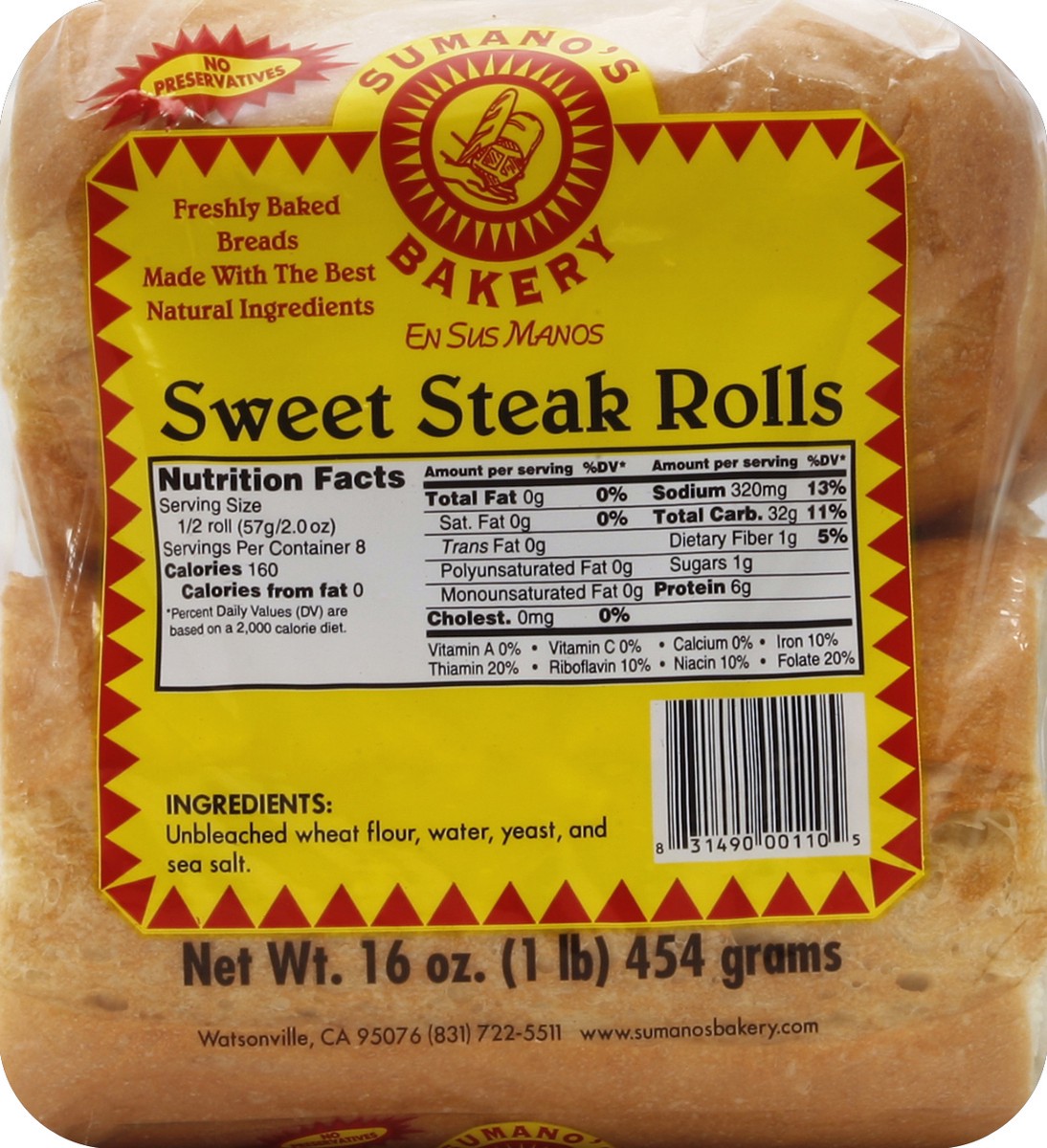 slide 2 of 5, Sumanos Bakery Rolls 4 ea, 4 ct