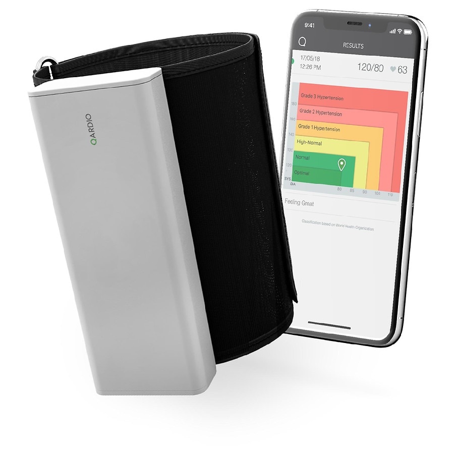 slide 1 of 1, Qardio Wireless Smart Blood Pressure Monitor (iOS and Android, Apple Health, iPad), 1 ct