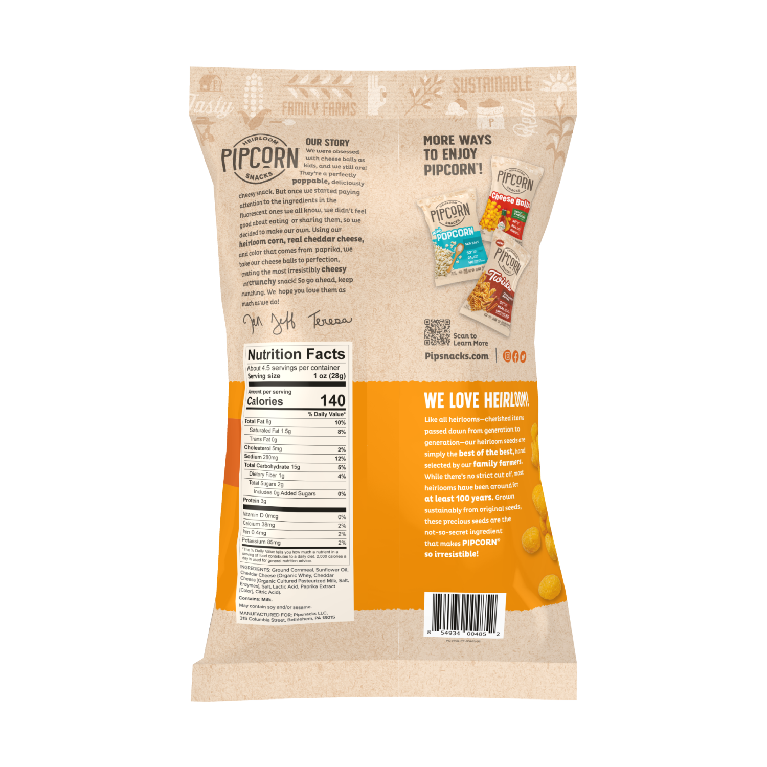 slide 2 of 2, Pip's Heirloom Snacks Cheddar Cheese Balls 4.5 oz, 4.5 oz