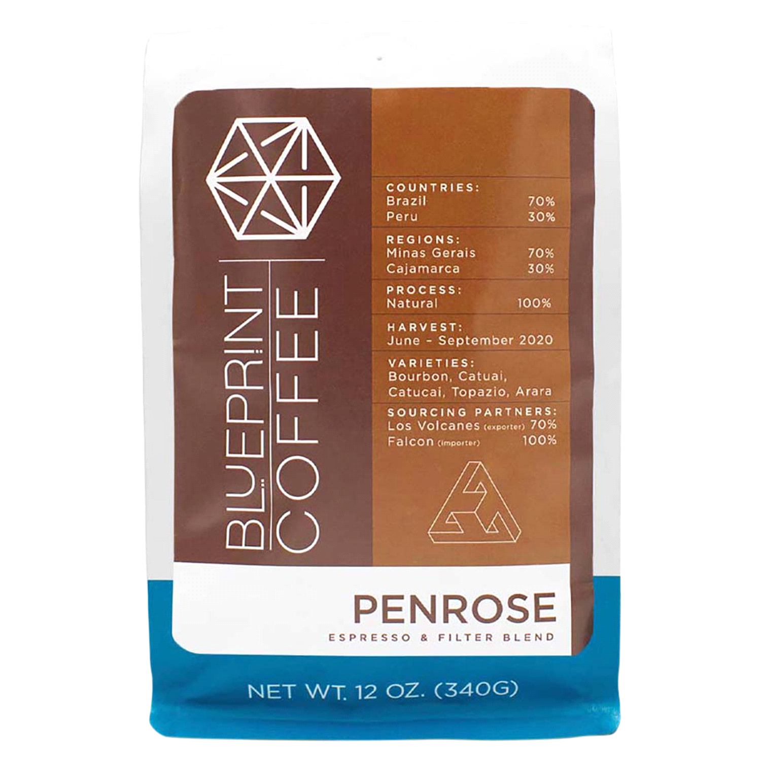 slide 1 of 1, Blueprint Coffee Whl Bean Penrose Espresso 12 Oz, 12 oz